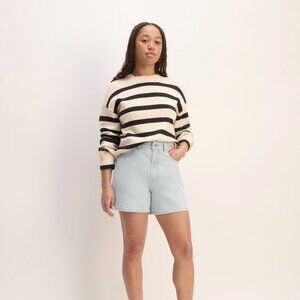 Everlane The A-Line Denim Short Light Wash NWT